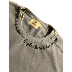 Triple Threat Distressed Navy Sweatshirt (Adult)